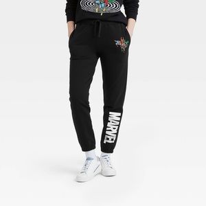 Women's Marvel Graphic Jogger Pants - Black- Size XS
